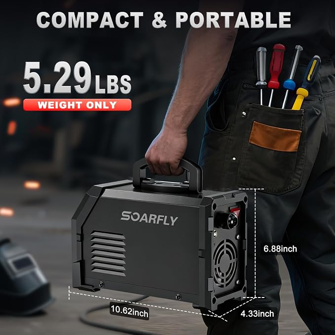 Stick Welder, 250Amp ARC Welding Machine with Large LED Display, Dual Voltage 110V/220V IGBT Inverter Portable Welder w/10 Rods, Ground Clamp, Electrode Clamp, Hot Start, Arc Force, Anti-Stick(Black)