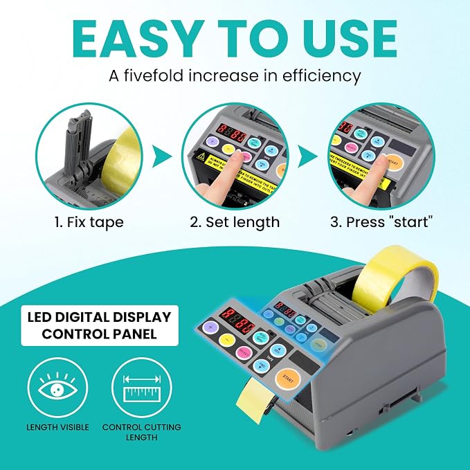 Ribbon Cutting Machine, Advanced 999mm Cut Length, Perfect for Shipping, Gift Wrapping, Schools, Restaurants, Businesses, & Home Use, Black