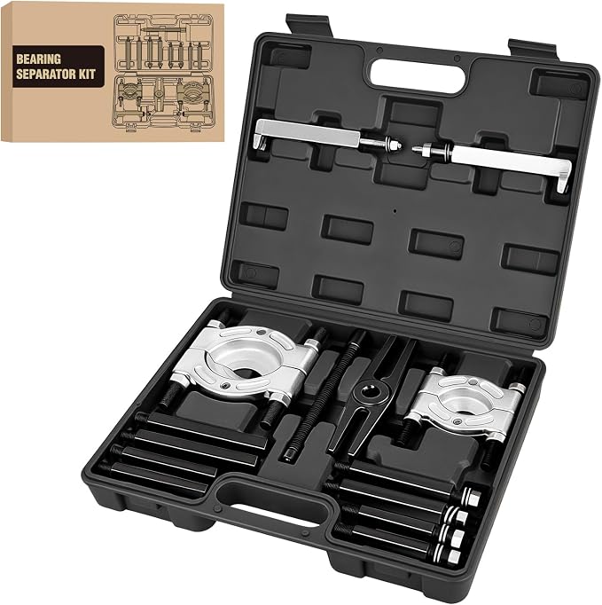 GOOACC 14pcs Bearing Puller Kit, 5 Ton Capacity Bearing Separator with 2" and 3" Jaws, Wheel Bearing Removal and Hub Axle Puller Set, Heavy Duty Gear Splitter Tool Kit, Pinion Pullers with Case, Black