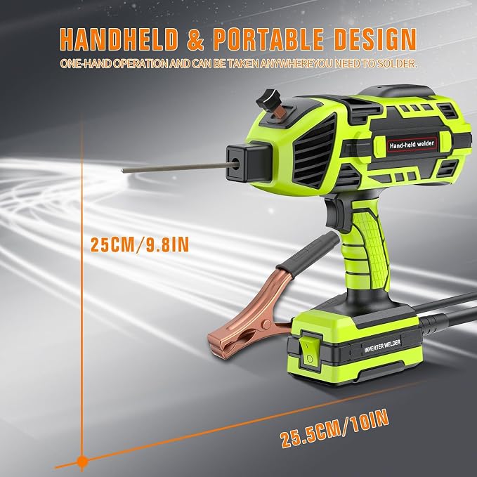 Portable Welding Machine 110V Handheld Electric ARC Welder Gun Stick Welder Machine with IGBT Inverter 5 Variable Current Adjustment for 1/16''-1/8'' Welding Rods