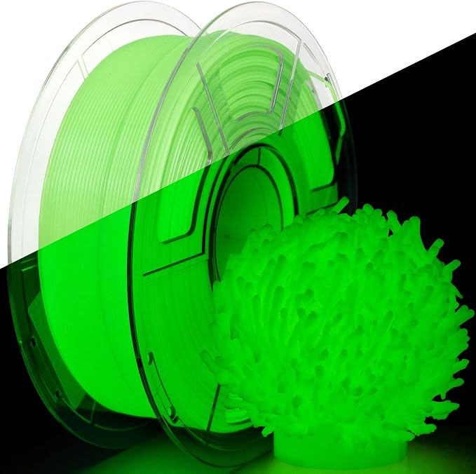 IEMAI Green Glow in The Dark PETG Filament 1.75mm 1KG, Luminous 3D Printer Filament Long-Lasting Glow & High-Brightness, Neat Wound and Easy Print, Accuracy +/-0.02mm