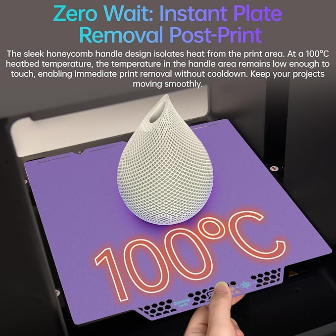 BIQU CryoGrip Pro Glacier Purple Compatible with Snapmaker U1 3D Printer 276x304.5mm Panda Build Plate Double Sided Upgrade Plate Removable Surface Platform