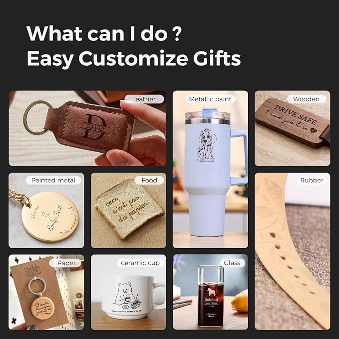 LONGER Ray5 Mini Laser Engraver, 3.5W Portable Laser Engraving & Cutter, 0.04mm Ultra Precision for Wood, Acrylic, Leather, DIY & Beginner Friendly, 140x130mm Work Area, WiFi Compatible