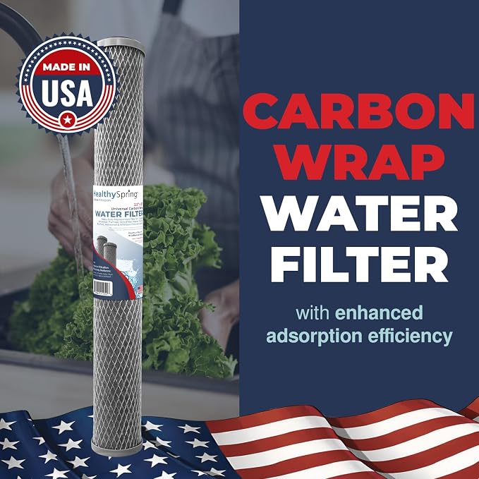 5 Micron 2.5" x 20" Whole House CTO Carbon Sediment Water Filter Cartridge Compatible with Pentek C1-20, NCP-20, Made in USA, Pack of 4