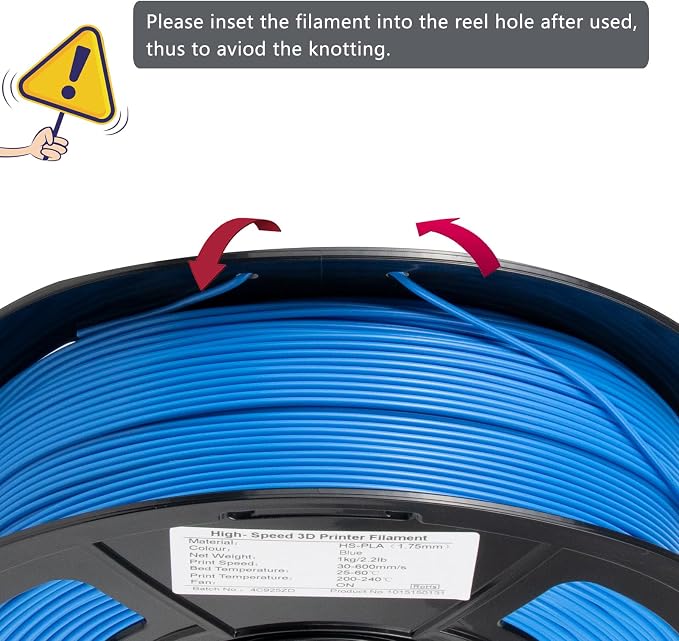 iSANMATE Rapid PLA Plus Filament 1.75mm, Blue 3D Printer Filament, Fast Printing Speed PLA, Dimensional Accuracy ±0.02mm, 1kg/Spool