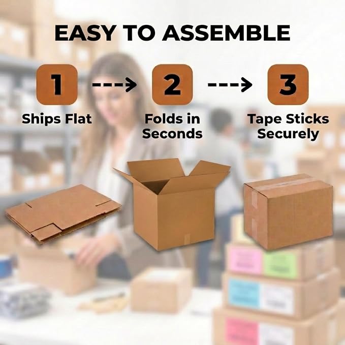 Box USA Cube Shipping Boxes 18"L x 18"W x 18"H (20-Pack) - Medium Corrugated Cardboard Packaging Boxes for Shipping, Packing, Moving, and Storage at Home, Office, or Business