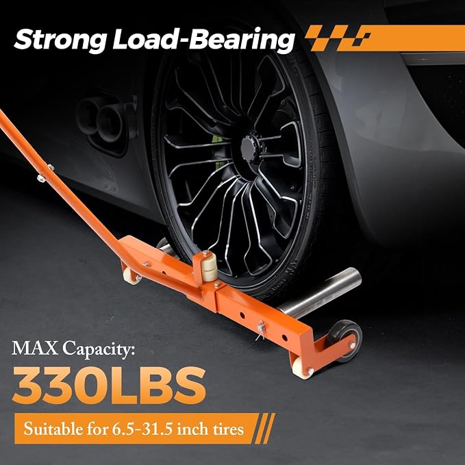 BEAMNOVA Heavy Duty Tire Dolly 330 LBS Tire Lifting Tool Wheel Dolly with Adjustable Roller Car Automotive Tire Moving Tool Cart Wheel Lift for Workshop, Garage