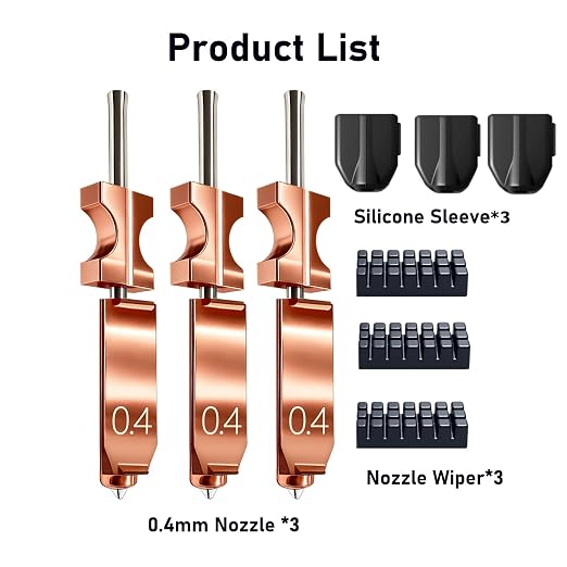 3-Pack 0.4MM Upgrade High Flow Hotend Kit for Flashforge AD5X Nozzle, All Metal 3s Quick-Detachable Nozzle kit,HTR 550°C Hardened Steel Nozzle,32mm³/s High Flow,600mm/s High-Speed AD5X Parts