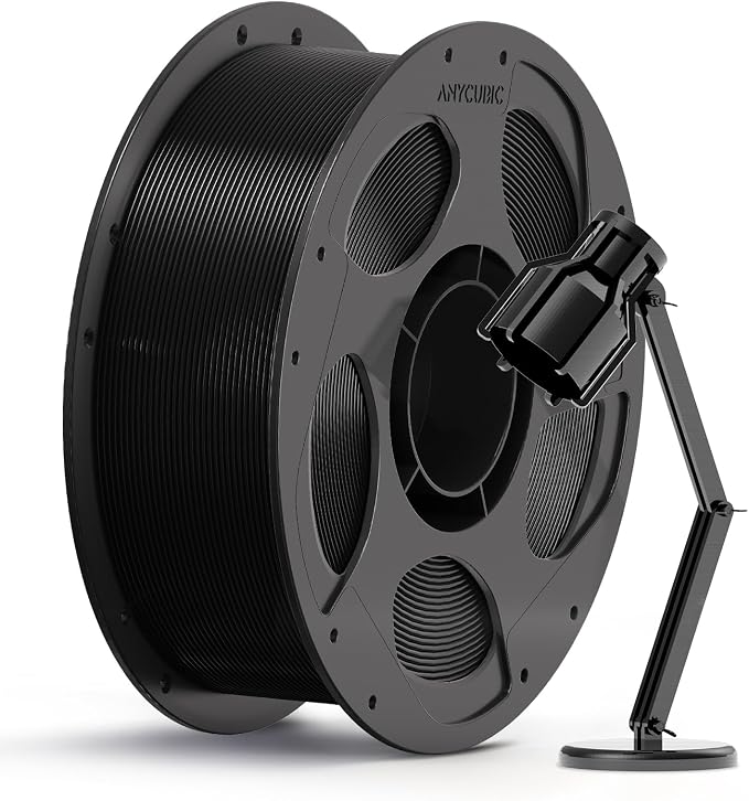 ANYCUBIC PC Filament 1.75mm, Tough and Long-Lasting Polycarbonate 3D Printer Filament, Accuracy +/- 0.02mm, Fit Most FDM 3D Printer, 1KG Spool, Black