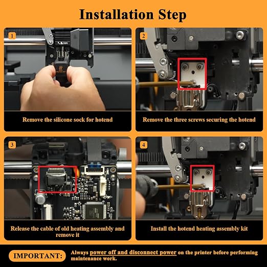 High-Performance P2S Hotend Heating Assembly Kit Replace bambu lab P2S 3D heating block component, Ceramic Zirconia 2300°C Heat Block, No Filament Jam,Fast Heat-Up with Heater Cartridge and Thermistor