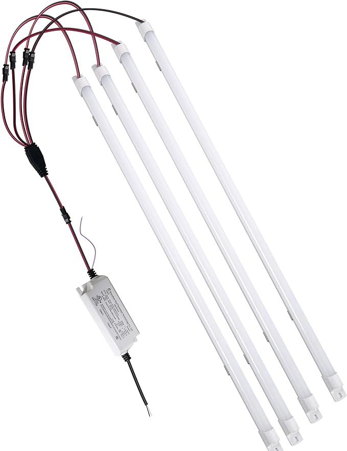Magnetic Mount 4FT LED Retrofit Kit,72W 2X4FT(1 Driver & 4 LED Strips),150LM/W,5000K Daylight,0-10V Dimmable,T8 T10 T12 Fluorescent Replacement kit for Troffer,Quick Easy Install