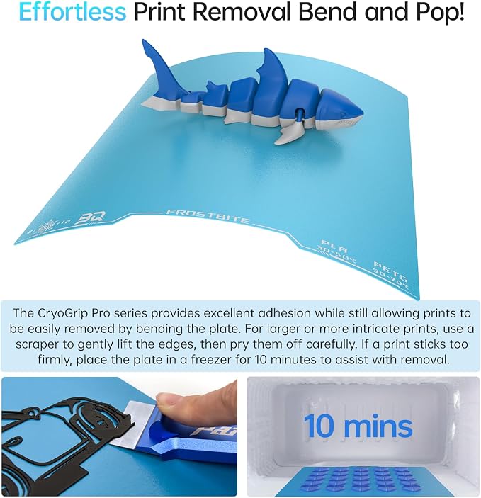BIQU CryoGrip Pro Frostbite Panda Build Plate for Voron 300/QIDI Plus 4 3D Printers 300x300mm Room Temperature Print Double Sided Upgrade Plate Removable Surface Platform