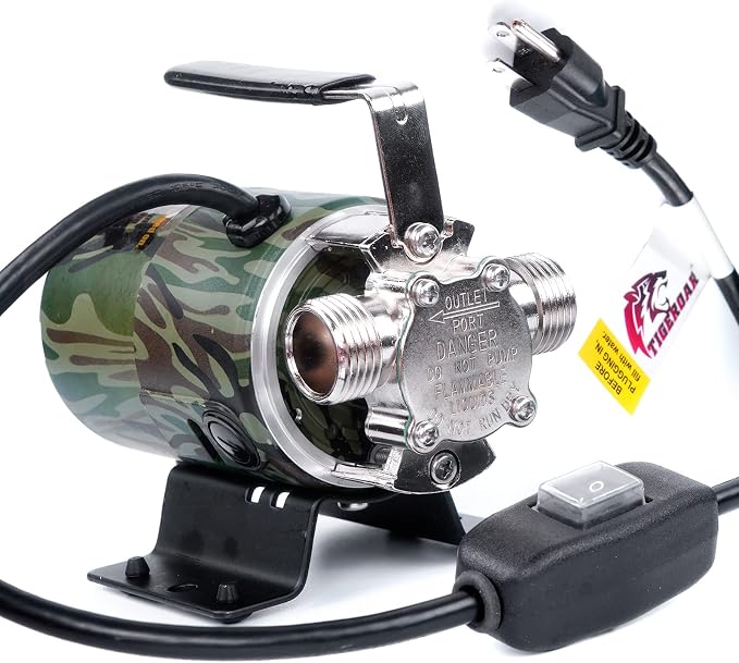 TIGEROAR Water Transfer Pump 115V With Switch 330 GPH Utility Pump 0.1HP Pool Pump Lightweight Portable with 6 ft. Hose and 3/4 in. Ports for Water Draining
