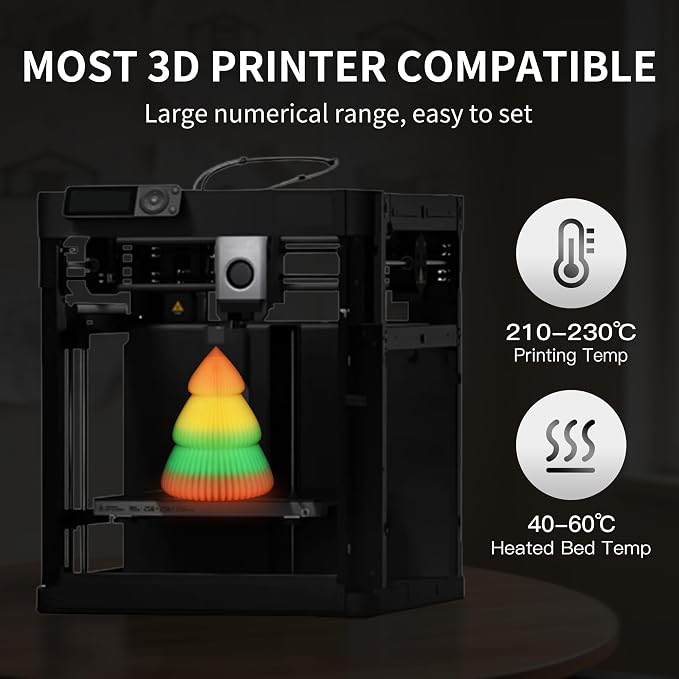 RAMBERY Glow in the Dark Rainbow 3D Printer Filament, Luminous PLA Filament 1.75mm, Dimensional Accuracy +/- 0.02mm, 200gX4 Spools