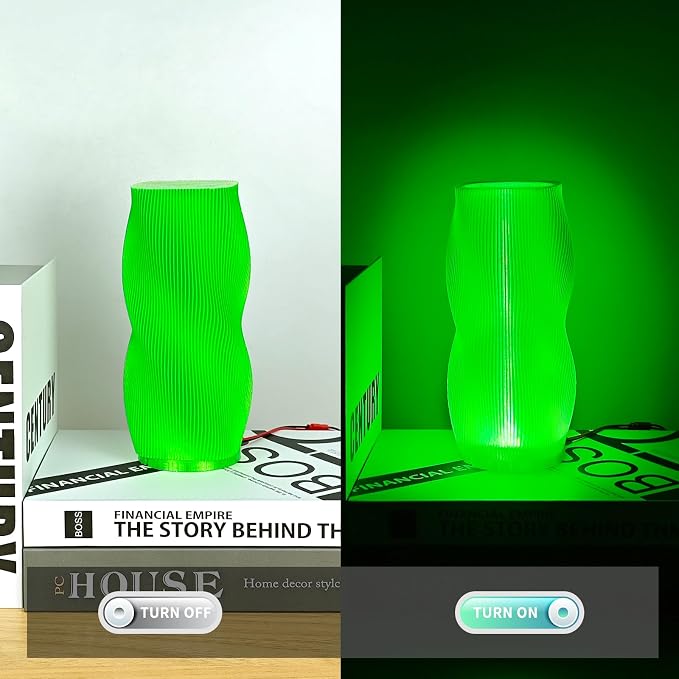 IEMAI Glitter Clear PETG Filament 1.75mm Fluorescent Green 1KG, Sparkly Transparent Finish 3D Printer Filament Easy to Print for Lampshades, Home Decor & DIY Models