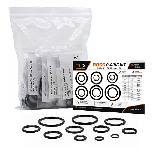 Hydraulic ORB O-Ring Kit 265-Piece, Buna-N 90 Durometer, SAE 900 Series Boss Fittings – Includes 12 Sizes (#904 to #916) w/Sizing Chart – for Hydraulic Pumps, Valves, Cylinders, Pneumatics