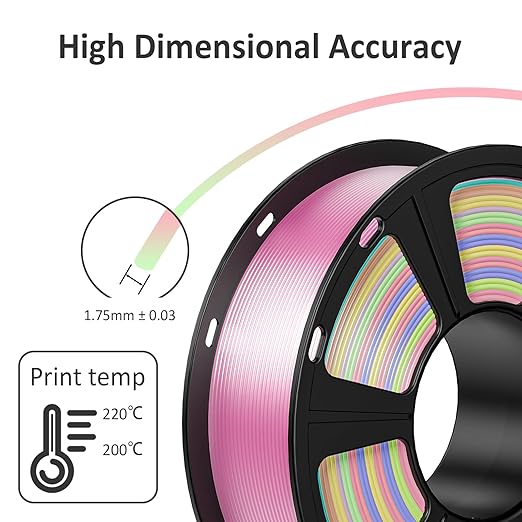 GEEETECH Silk PLA Filament 1.75mm Sky Blue | Shiny 3D Filament, 1kg (2.2lbs) 1 Spool, Dimensional Accuracy +/- 0.02 mm, 3D Printer