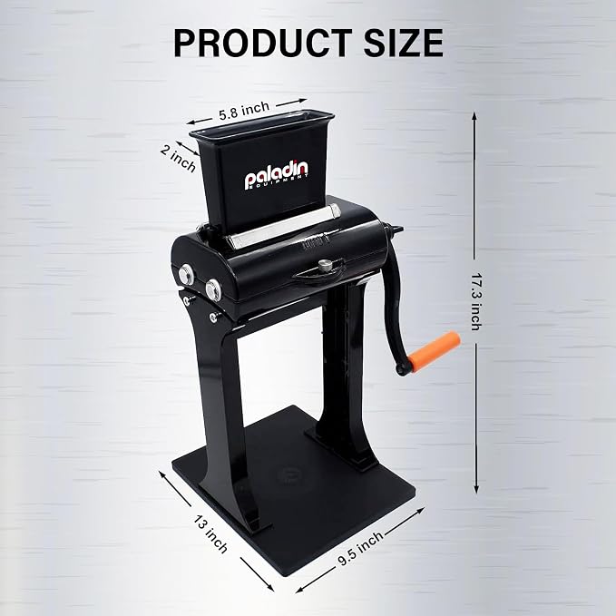 Paladin Equipment Meat Tenderizer Tool Manual Machine beef Jerky Slicer, 2-in-1 meat tenderizer machine Heavy Duty Cuber, 2 Set of Stainless Steel Blades, Aluminum Construction for Beef, Chicken