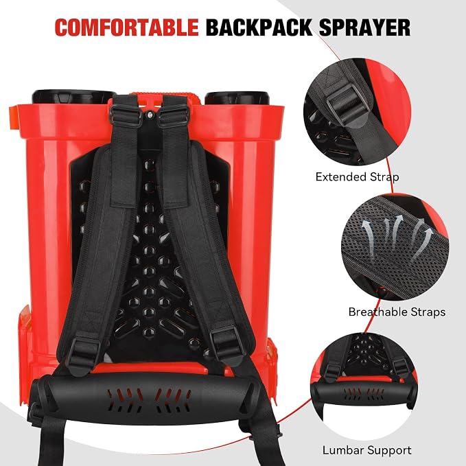 Battery Powered Backpack Sprayer for Mil-waukee M18 Battery, 5.3 Gallon, 100 PSI Electric Weed Sprayer, Yard Graden Sprayer with Telescopic Wand, 7 Nozzles, Backpack Sprayer 18v (Battery Not Included)