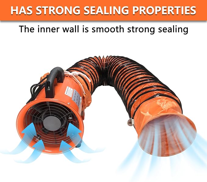 32FT Ducting Hose 14 Inch PVC Flexible Duct Hosing with Adjustable Rope for Utility Blower Exhaust Fan