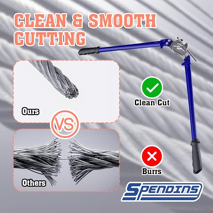 36” Heavy Duty Wire Rope Cutter,Steel Wire Cutters w/Ergonomic Handle Design, Hardened Cable Cutter Cuts Up to 5/8" for Wire rope, Stainless Steel Wire, Copper and Aluminium Cables