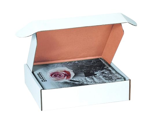 Box USA 12" Deluxe Shipping Boxes, 12 1/8"L x 9 1/4"W x 4"H, 50-Pack - White Box Mailers for Packaging, Storage, Gifts or Bulk Business Orders