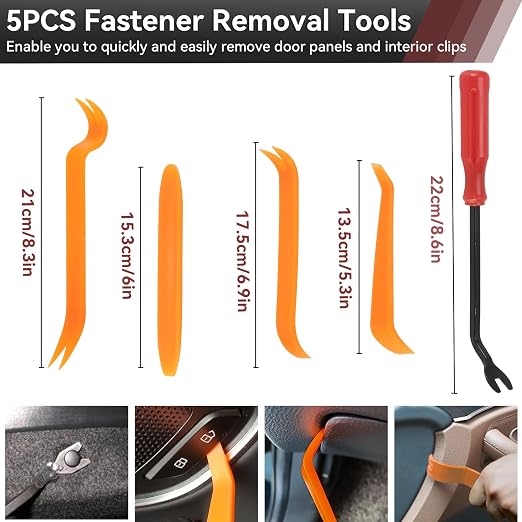 1430Pcs Car Interior & Exterior Retainer Clips - 47 Sizes Assorted Colorful Push Pins & Metal Screws. 3-Tier Box Auto Fastener Kit with Orange Pry Tools for Bumper Door (1430Pcs)