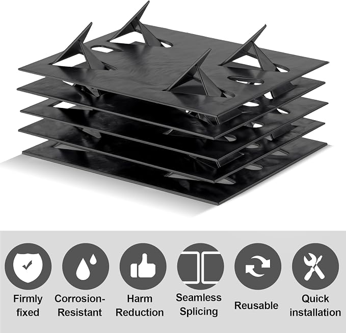 Blulu 1 Pcs Acoustic Panel Impaling Clips, 18 Gauge Galvanized Steel Sound Panel Wall Mount for Gypsum Board Plywood Masonry, Surface Mounting Impaling Clips for Acoustic Foam Panels (Black)
