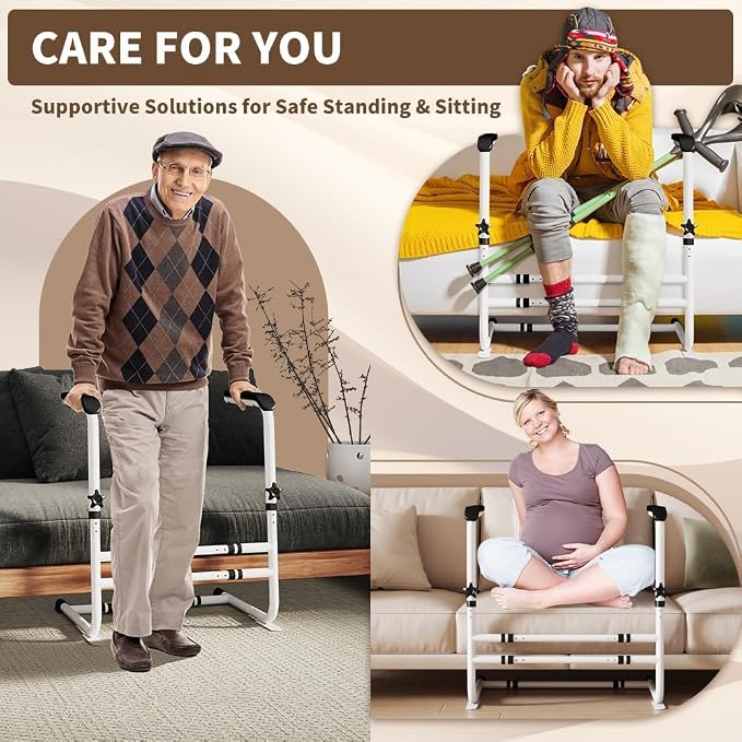 SMONTER Couch Stand Assist-Chair Lift Assist Aid for Elderly Sit to Stand Daily Safety Mobility Support Handle Rails Aid, Height & Width Adjustable, for Couch Sofa Chair Toilet Bed 450lbs Capacity