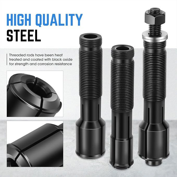 DNA Motoring Wheel Bearing Puller Tool Kit Compatible with 2000-2020 Most Harley Davidson Motorcycles, Wheel Bearing Removal and Installation Tool for 0.75" 1" 25mm Bearings, TOOLS-00557