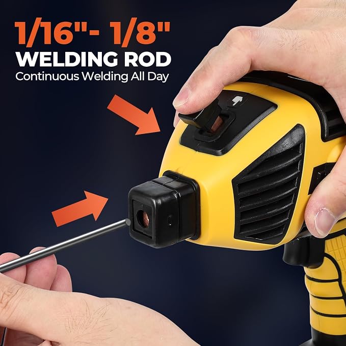 Portable Welding Machine, 110V IGBT Inverter Handheld Welding Machine with 6 Variable Current Adjustment, 20-120Amp Welding Output Handheld ARC Welder for 1/16"-1/8" Welding Rods