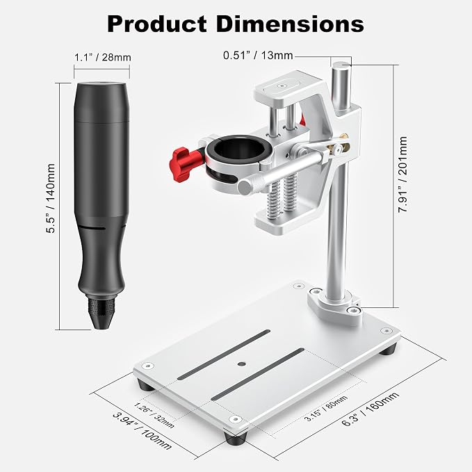 Mini Rotary Tool whit Drill Press -Rotary Tool Workstation Stand -Mini Portable Press & Tool Holder, 3-24V Regulated Power with 98 Accessories. Sanding, Cutting, Polishing, Drilling, DIY Crafts