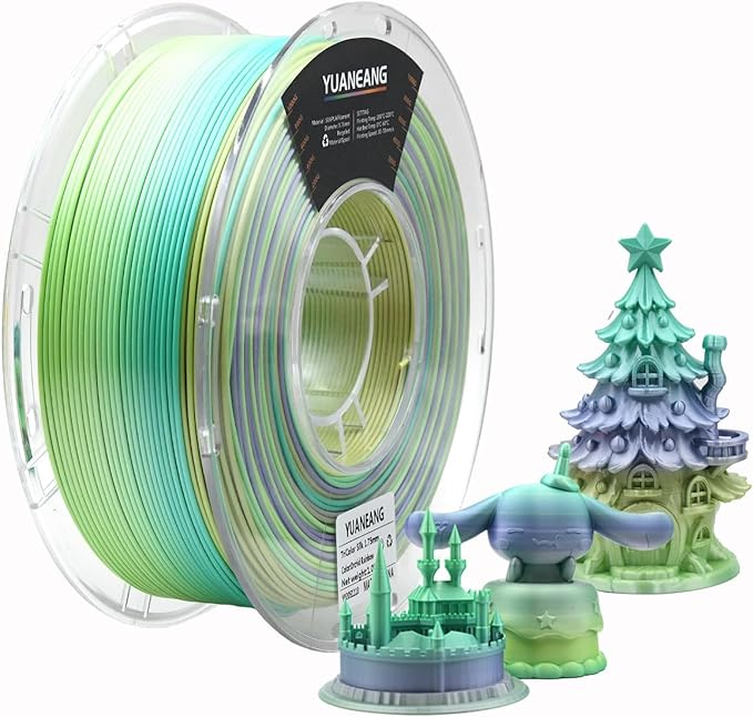 Silk Orchid PLA 3D Printer Filament 1.75mm, 1kg Spool, High-Gloss Silk Rainbow PLA in Orchid Color, Smooth Shiny Finish, ±0.03mm Precision, Easy Printing, Ideal for Artistic Models