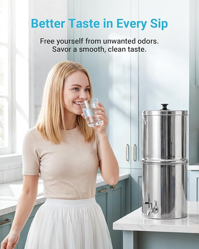 AQUA CREST Gravity Water Filter, Replacement for Berkey® BB9-2® Black Carbon Filter, Compatible with Purewell®, ProOne®, Waterdrop Gravity Water Filter System, NSF/ANSI 42&372 Certified, 2 Pack