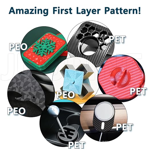 PEO PET For Bambu Lab H2C A2L Build Plate 335x325mm Double Sided Printing H2C Build Plate Carbon Fiber+Diamond Smooth Build Plate Easy Bend Removal TPU/PETG/PLA Filaments For Bambu Lab A2L Accessories