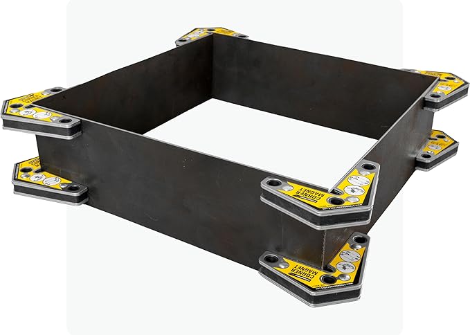 Magnetic Corner Squares, (Twin Pack), 12°, 90° & 60° Angle Setting, Max Pull Force: 30 lbs, Low Profile, 3-1/4 x 3-3/4 x 5/8″, MST327, Strong Hand Tools, Yellow, 3.25-Inch x 3.75-Inch