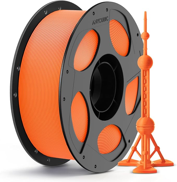 ANYCUBIC PLA Plus (PLA+), 3D Printer Filament 1.75mm, High Toughness 3D Printing Filament, Dimensional Accuracy +/- 0.02mm, Print with Most FDM 3D Printers, 1KG Reusable Spool, Orange