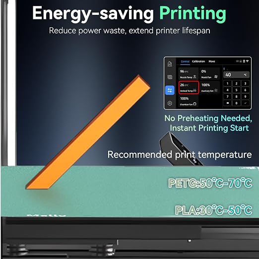 Energy-Saving Kobra 3 Cold Build Plate 256*268mm Double Sided Glossy+Matte Low-Temperature Strong-Adhesion Platform Compatible with ANYCUBIC Kobra 3&Kobra 3 V2 Combo 3D Printers(No Glue Required)-1PCS