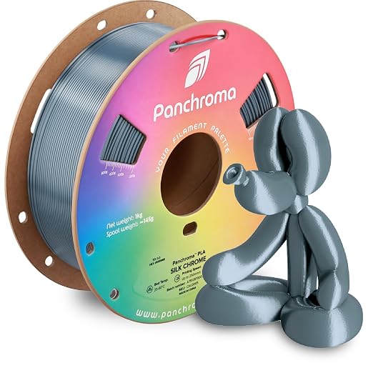 Polymaker Panchroma Silk PLA Filament 1.75mm for 3D Printing, 1kg, Chrome | Neatly Wound, High-Gloss Finish PLA, Easy Print & Smooth Feeding, Compatible with Bambu Lab & Most 3D Printers
