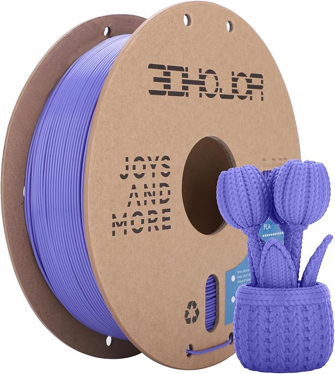 3DHoJor PLA Filament 1.75mm,3D Printer Filament,1kg Cardboard Spool (2.2lbs),Dimensional Accuracy +/- 0.03 mm,Vacuum Packaging Odor Free Clog Free Fit Most 3D FDM Printer,Periwinkle Blue