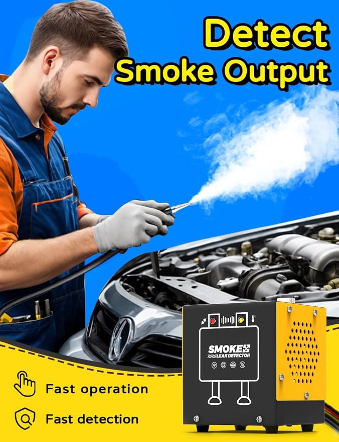 Smoke Machine Automotive Diagnostic Detector - 12V DC EVAP Smoke Leak Tester with Built-in Air Pump for Vehicle Pipe System