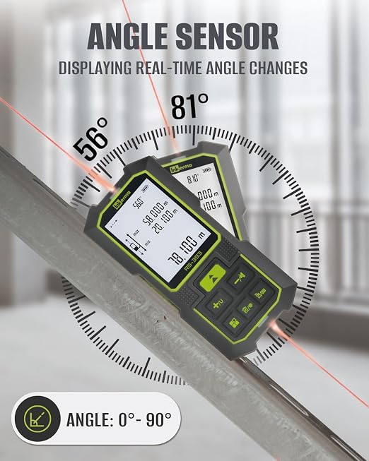 Laser Measurement Tool, 393Ft/120M Bilateral Laser Measuring Tool, Inkerma 130Ft/40m Laser Measurement Tool & 16Ft/5m Measuring Tape