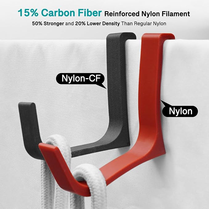 YXPOLYER Carbon Fiber Nylon Filament 3D Printer Filament PA6-CF Filament 1.75mm 500g with AMS-Compatible Spool, PA6 CF 3D Printing Filament