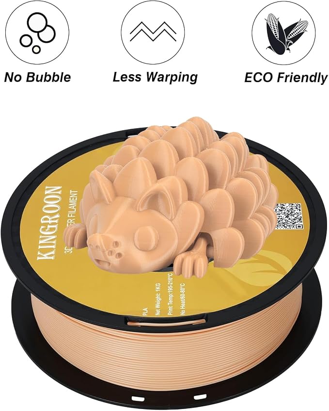 Kingroon PLA 3D Printer Filament,10 Rolls, Dimensional Accuracy +/- 0.03 mm, 10kg Spool(22lbs),1.75 mm,Skin
