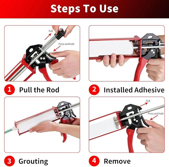 400ml/14 Fl Oz(1:1 and 2:1) Dual Component Epoxy Gun, 26:1 High Thrustdual, For Plastic Epoxy, Adhesive, Panel Bond, Panel Bonding Adhesive, e.g. 08115 08116