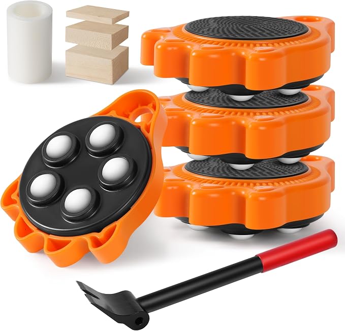 Furniture Lift Mover Dollies Wheel - Furniture Mover Can Withstand Up to 700 Ibs,360°Sliding Function, Furniture Lifter Have Self-Adjusting Bases， Heavy Item Furniture Moving Tool Without Falling