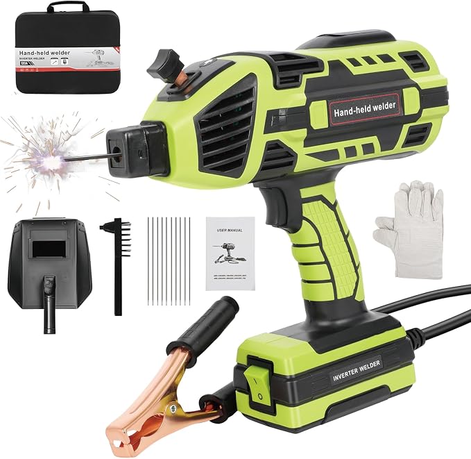Portable Welding Machine, 110V Handheld Welder Machine with IGBT Inverter 6 Variable Current Adjustment 20-120Amp Welding Output Portable Welder Handheld for 1/16"-1/8" Size Welding Rods