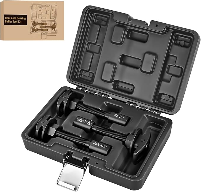 GOOACC 3PCS Rear Axle Bearing Puller Set, Axle Bearing Puller Removal Tool Kit with 3 Sizes 1" to 1-7/8", 1-5/16" to 2-3/8" & 1-3/8" to 2-7/8" Axle Wheel Bearing Removal Tools for Axles Bearings Black