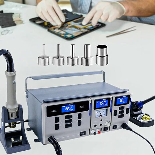 ATTEN-MS-300 3-in-1 Soldering Station, 110V Anti-Static Maintenance System, with 5 Air Nozzles, Suitable for Electronic Chip Maintenance