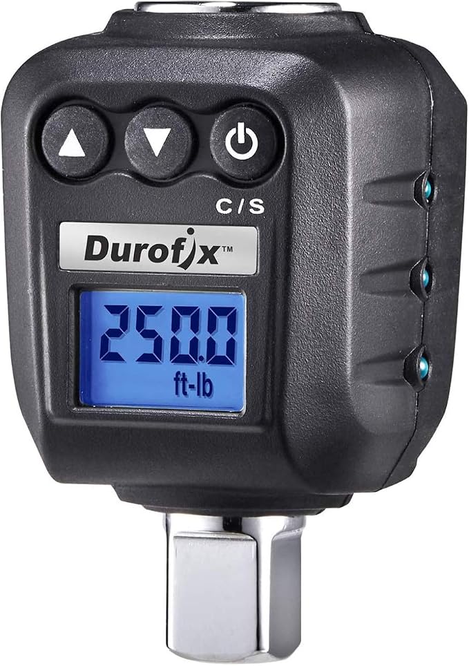 Durofix RM604-4A 1/2'' Digital Torque Adapter, 25-250 ft-lbs, Max 720° Rotation, Buzzer & LED Notification, ISO 6789 Certified with Calibration Certificate